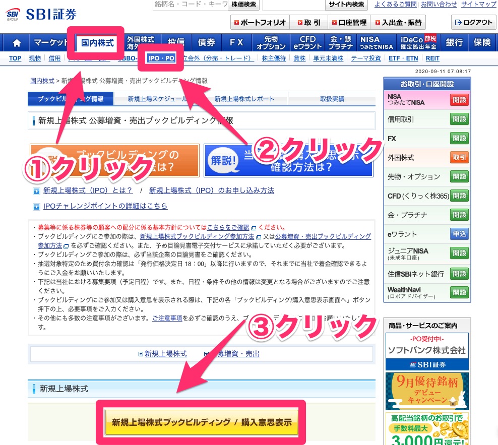 SBI証券IPO投資1